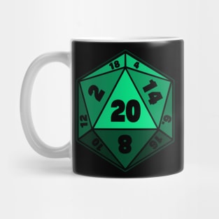 Green D20 DnD Dice Mug